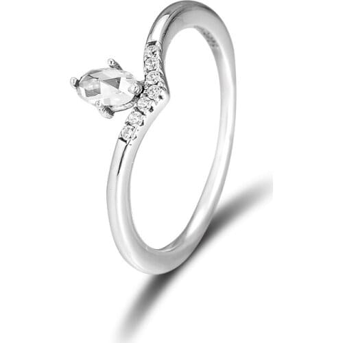 Classic Wish Rings for Women 925 Sterling Silver Clear CZ Wedding Engagement Ring Fine Jewelry Gift Bijoux Wholesale