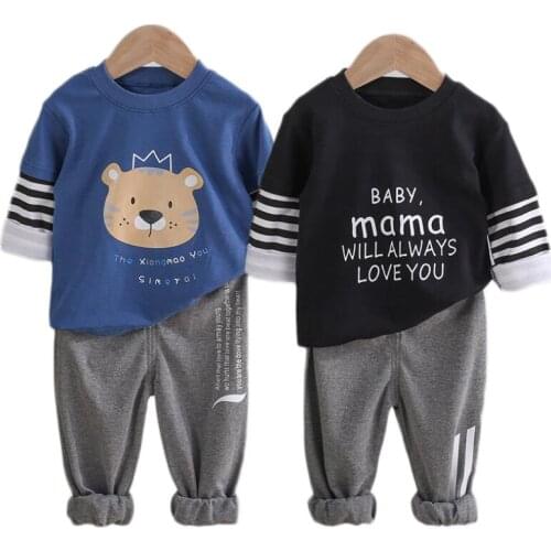 Boys Girl Clothing Sets Spring and Autumn Baby Boys Clothes Long Sleeve Letter T-shirt+Pants Sports Suit Kids Casual Clothes0-5Y