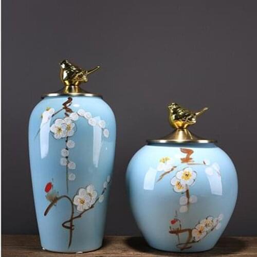 Beautiful ceramic storage jars, home desktop decorative items, creative modern crafts