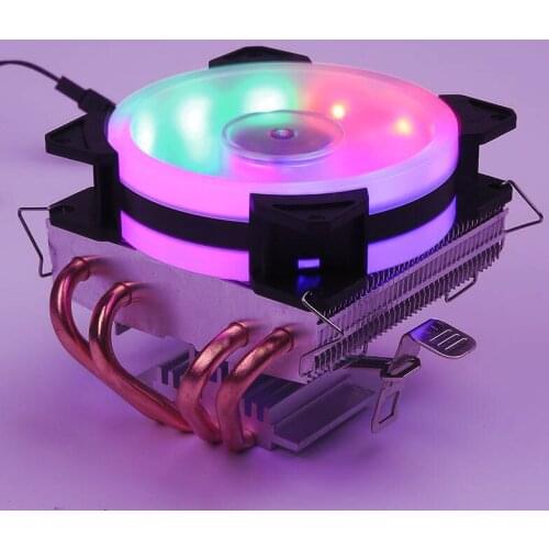 Copper Tubes Fans CPU Cooler LED CPU Cooling Fan PWM Silent CPU Cooler LGA/2011/115X/775/AMD 3Pin PC CPU Cooling Radiator R20