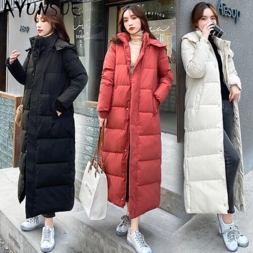 AYUNSUE Winter Jacket Women 2021 Hooded Black Coat Female Long Parkas Womens Jackets Korean Style Casual Casaco Feminino Gxy73
