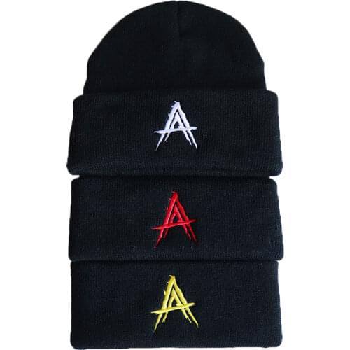 Fashion Anuel Aa Pattern Embriodery Skullies Beanies Black Real Hasta La Muerte Knitted Hats Men Hip Hop Caps Casual Streetwear