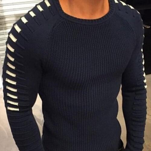 Size S-3XL Men Autumn Winter Solid Color Long Sleeve Warm Knitted Pullover Sweater Mens Knitted Sweaters Pullover Men Knitwear