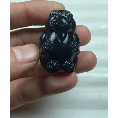 Natural 7A hetian jade Handcarved mascot black jade pendant jade necklace women men pendants jewelry jade necklaces