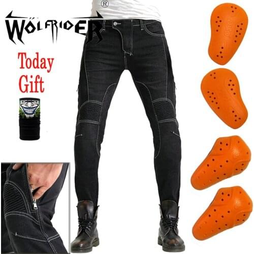 2020 New Motorcycle Pants Off-road Motocross Pants Zipper Design White line production With Protective Gear For Man