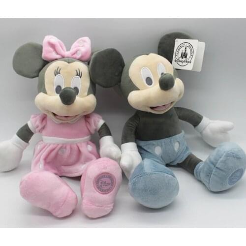 35cm Disney Retro Mickey Mouse And Minnie Mouse Plush Toys Stuffed Soft Doll For Children Birthday Gift