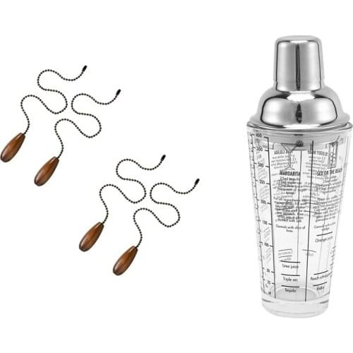 400Ml Bottle Mix Scale Cocktail Shaker Vibrator Bar Tool with 4Pcs Ceiling Fan Wooden Pull Chain Extension Pull Chain CNIM Hot