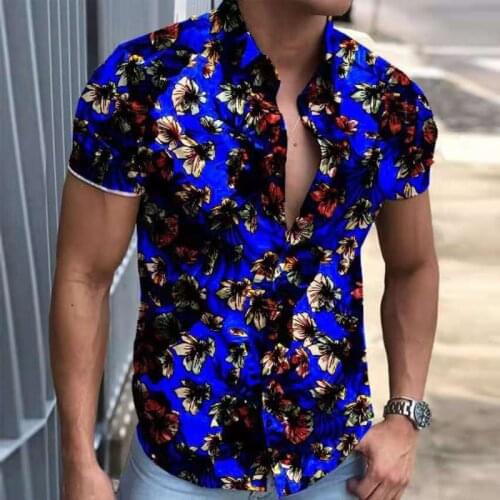 New Fashion Mens Shirt Printed Floral Short SleeveSoft Thin Spring Summer Standard Fit Holiday Casual Loose Shirt For Male Tops