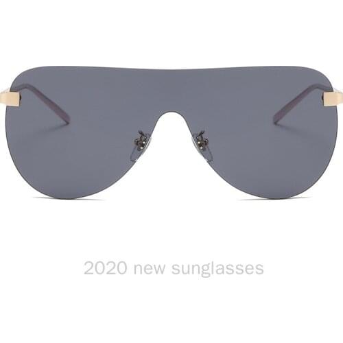 Vintage Rimless Alloy Pilot Sunglasses For Men 2020 Brand Gradient Sun Glasses Female Metal Oval Shades Black Brown NX