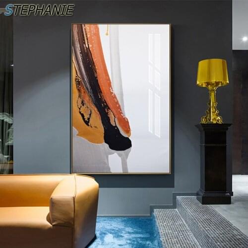 Modern Yellow Color Painting Black Grey Canvas Art Abstract Posters and Prints Wall Art Picture for Living Room Home Decoration