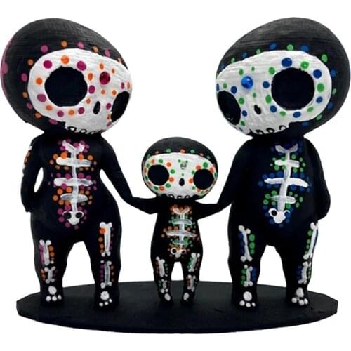 Outer Space Alien Statue Resin Decoration Ornaments Couple Doll Holiday Gift Home Desktop Garden Decoration Sugar Head Doll