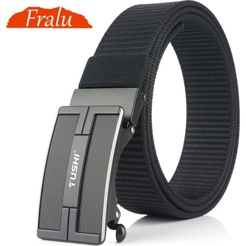 FRALU Tactical Belt Nylon Military Army belt Outdoor Metal Buckle Police Heavy Duty mens Training Hunting Belt