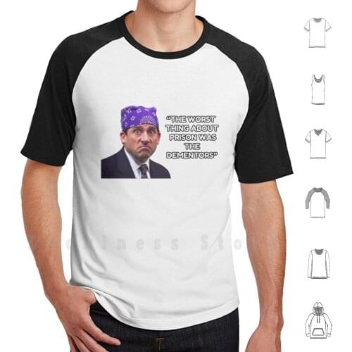 Prison Mike - Dementors T - Shirt T Shirt 6xl Cotton Cool Tee Dunder Dementors Dunder Mifflin Michael Prison Mike The Office