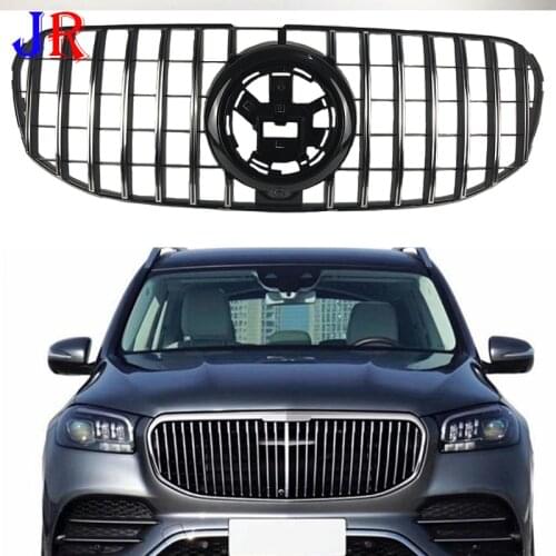 Ultra Rugged Front Bumper racing grille fit for Mercedes GLS X167 GLS450 GLS580 2020+ Hood Vertical GT Style Grill Maybach ABS