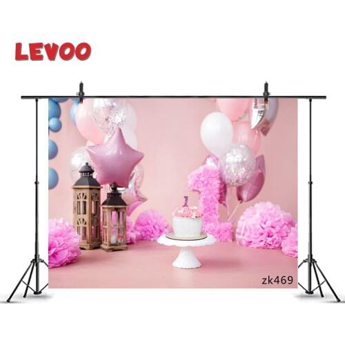 LEVOO 1st Birthday Background Smash Cake Pink Paper Balls Balloons Portrait Photography Backdrop Photocall Vinyl Photo Studio