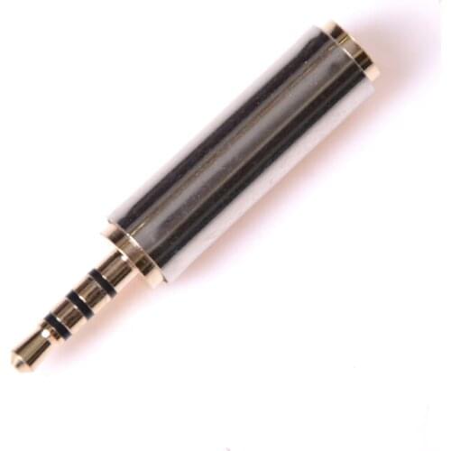 1pcs Connector Gold 2.5 Mm Male To 3.5 Mm Female Audio Stereo Adapter Plug Converter Headphone Jack