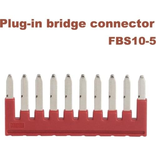 10/15/50pcs FBS10-5 Spring Terminal central connector ST-2.5 din rail terminals block Plug-in bridge short connection strip