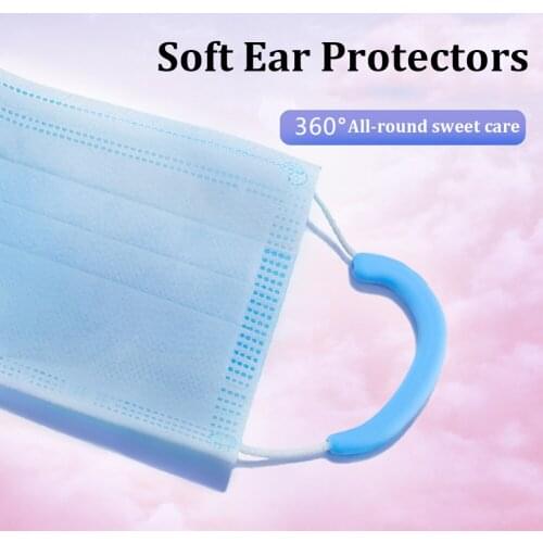 10PCS Silicone Mask Ear Hook Soft Comfortable Ear Protection Hook Mask Earloop Cover Anti-Slip Invisible Ear Grip Hook Reusable