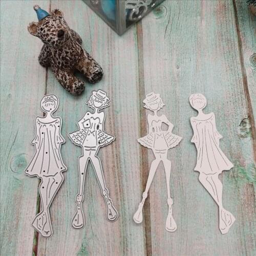 2pcs Girl metal cutting knife mold scrapbook embossing manual cutting mold album card cover material DIY handmade