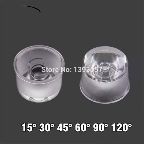 20pcs/lot light transmittance 95% diameter 20mm waterproof PMMA led lens 15/30/45/60 degree optical lens with holder