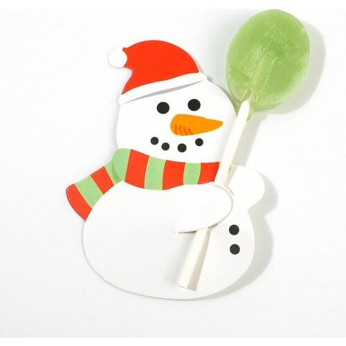50pcs/set Cartoon Christmas Lollipop Decorative Santa Claus Penguin Lollipop Christmas Paper Cards Candy Party Decor Card