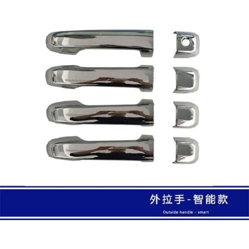 8 pcs Silver Chrome Car Electroplating intelligent Door Handle Cover Trim for Toyota Land Cruiser Prado 2010-2018 Car Styling