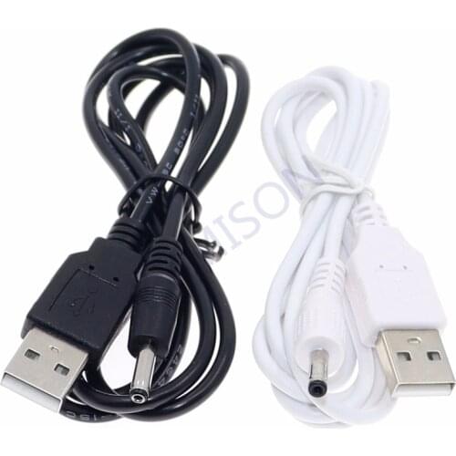 DC Power Adapter Plug USB Convert To 3.5*1.35mm Power Cord USB Charging Cable DC3.5mmx1.35mm power cord Black White