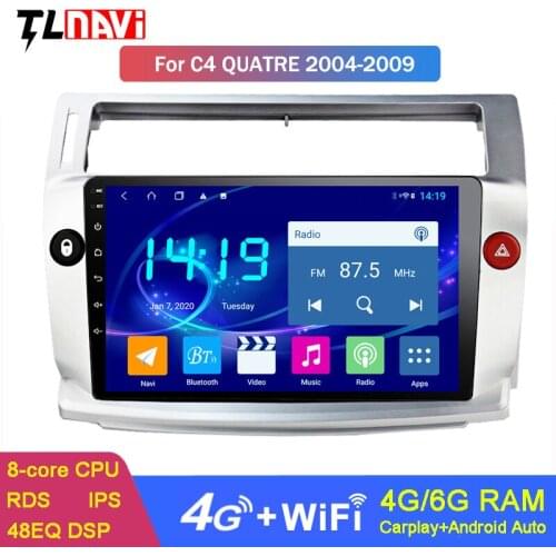 6G+128G 2.5D+IPS Android 10 Car DVD Radio Multimedia GPS Navigation For Citroen C4 C-Triomphe C-Quatre 2004-2009 Stereo