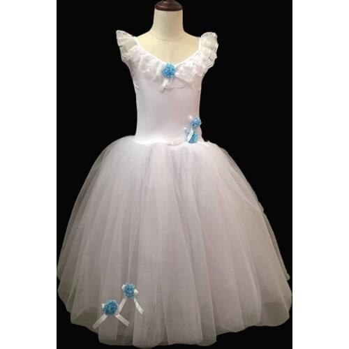 White Ballerina Dress Long Kids Girls Adult Gymnastics Leotard Ballet Dress Girls Modern Dance Costume Ballet Dress For Kids