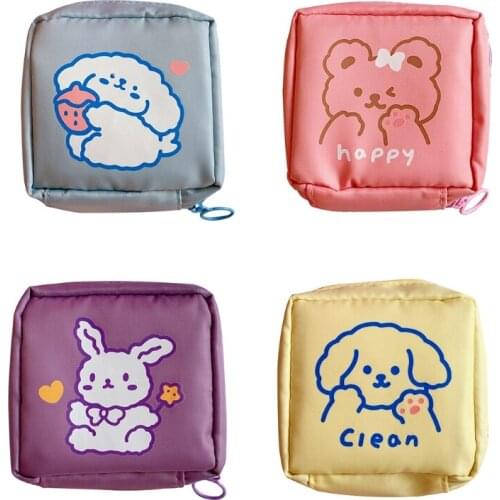 Large Travel Cosmetic Pouch Cartoon Nylon Zippered Makeups Storage Bag Portable Coin Purse for Travel School Office
