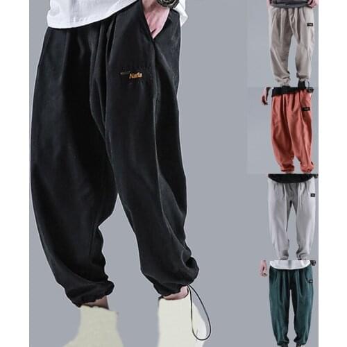 Overalls Pants Men Fashion Casual Loose Solid Color Harem Pants Wide Leg Elasticated Pants Fitness Elastic Trousers Hip Hop Pant