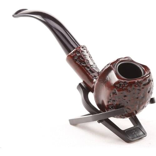 Wood Color Tobacco Pipe Acrylic Smoking Pipe Bent Cigarette Cigar Tube For Smoking Cigare Filter Christmas Valentines Day Gifts