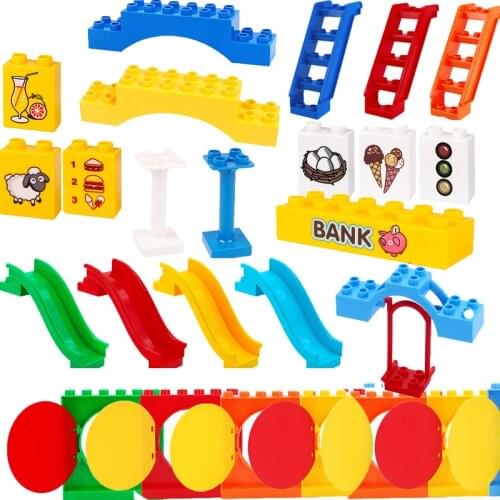 Swing Slide Ferris Wheel Big Size Building Blocks Compatible With Brand Accessories Bricks Toys For Children Kids Gifts