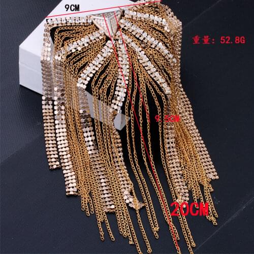 Handmade H0366 bowknot epaulette jewelery tassel shoulder brooch epaulet epaulettes spikes pads blazer accessories/pin