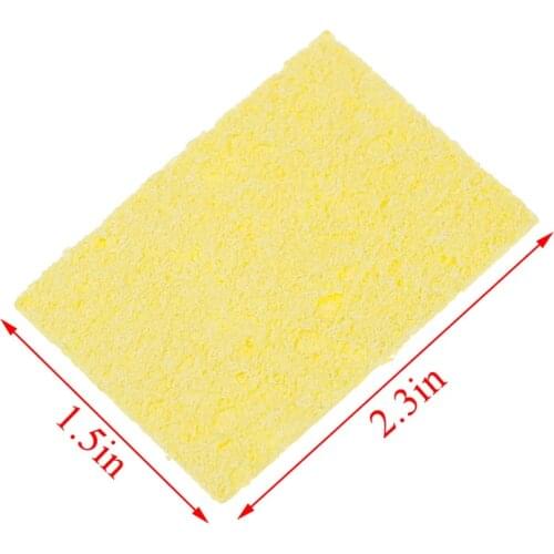 5pcs/lot 2.3*1.5in Soldering Iron Solder Tip Welding Cleaning Sponge Pads Hand Tool Blue And Yellow Color Random