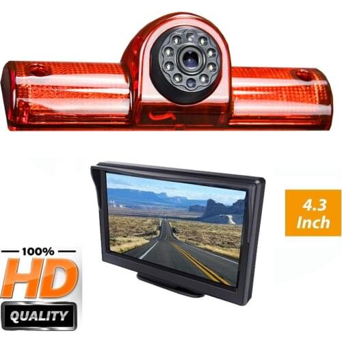 Freezzmi HD CCD Car Brake Light Rear View Reverse Camera for Nissan NV 1500 2500 3500 NV Cargo van Transporter +4.3 inch Monitor