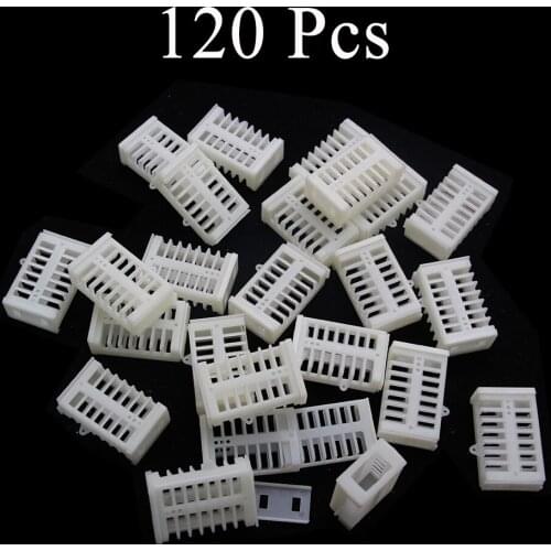 120PCS Wholesale Bee Farm Rearing Cage Imprison Introduction Virgin Queen Plastic Box Pulling Type Beekeeping Tools Supplies
