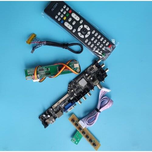 Kit for LTN156AT01 15.6" DVB-T DVB-C 1 CCFL 30pin 1366X768 TV Panel VGA HDMI LCD USB AV digital Controller board