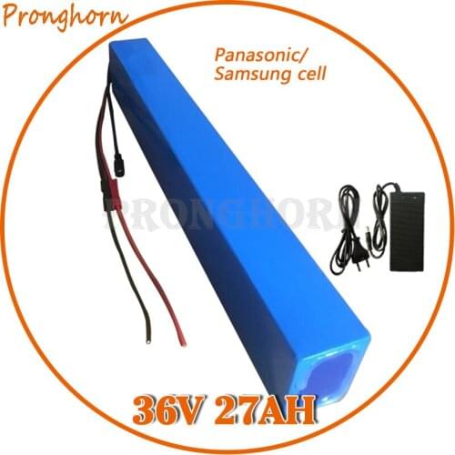 EU US No Tax 36V Li-ion Battery Pack 36V 27AH Electric Scooter Battery With PVC Case use Panasonic/Samsung cell with 5A Charger