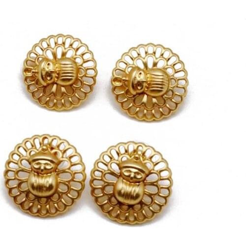 Fashion Cute Design Filigree Round Earring Metal Matte Round Female Jewelry
