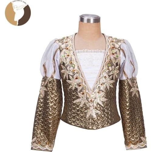 Male Ballet Tunic Silver Color Professional Ballet Competition Costumes Men Top Tight Outwear Boy Tunics Custom Made Dancewear