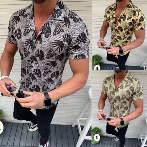 Feitong Men Shirt 2020 Summer Hot Sale Fashion Shirts Casual Short Sleeves Printed Shirts Short-Sleeve Male Tops Blouses