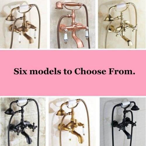 Wall Mounted Bathtub Faucets Bathroom Shower Faucet Clawfoot Tub Faucet W/Hand Shower Sprayer Sets Mixer Tap Kxz053