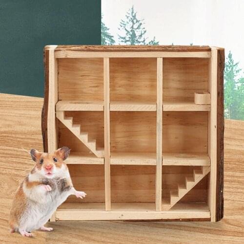 Pet Toy Educational Climbing Wood Hamster Pipe Line Small Toys for Small Animal Multi-format Yellow Educational Toys With Stairs