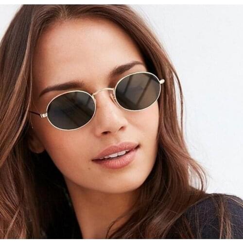 Cute Sexy Retro Oval Sunglasses Women Small Gold Black Vintage Retro Sun Glasses Female Red Eyewear For Women Driver Goggles