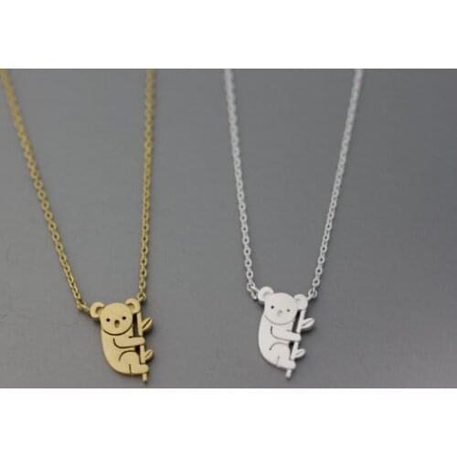 Koala baby necklace animal fashion jewelry gold silver plated panda pendant