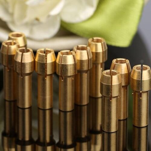 10pcs 3.2mm Brass Collets Mini Drill Chucks Chuck Adapter Rotary Power Tool Accessories Hold 2.9-3.2mm Shank