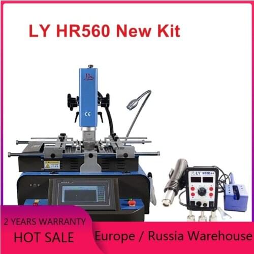 BGA Rework Station HR560 3 Zones Hot Air Solder Machine Built In Lead Free Solder Iron 60W Soldering for Chip Repair