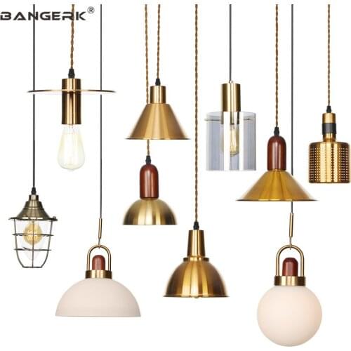 Nordic Design Pendant Lamp Loft Decor Modern LED Hanging Light Iron Glass Fixtures Dining Room Bedroom Home Indoor Lighting
