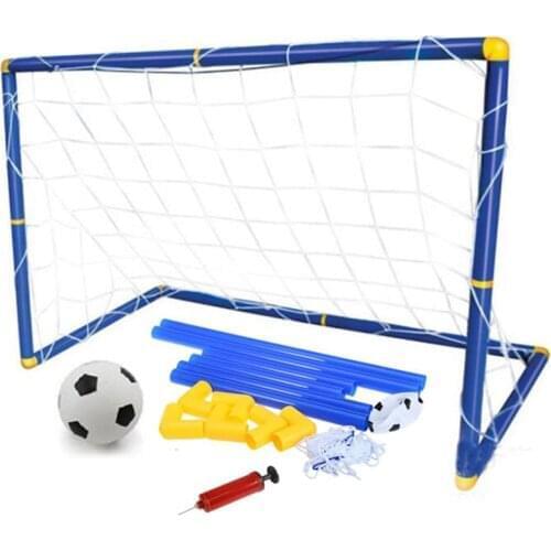 Portable Foldable Mini Football Soccer Ball Goal Post Net Set + Pump Kids Sport Indoor Outdoor Games Toys Child Birthday Gift